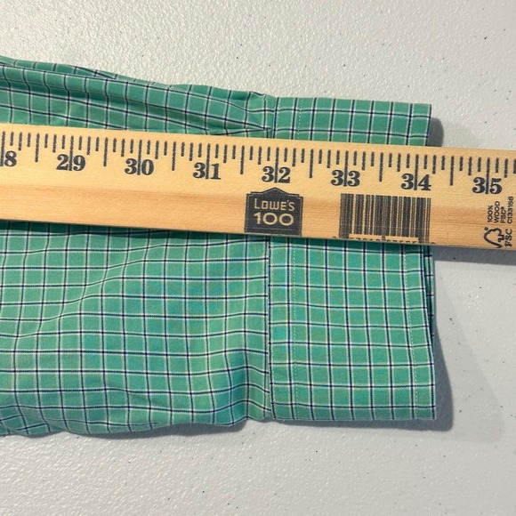 Ralph Lauren Classic Fit Mens 17 36/37 Green Plaid Button Down Long Sleeve Shirt - Picture 8 of 10